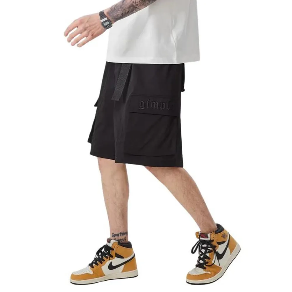 "Japanese Solid Color Cargo" Shorts