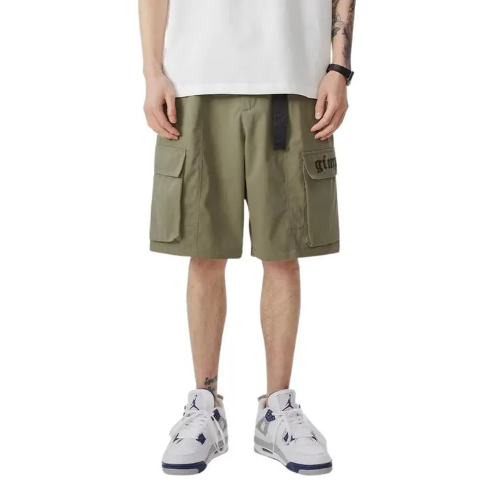 "Japanese Solid Color Cargo" Shorts