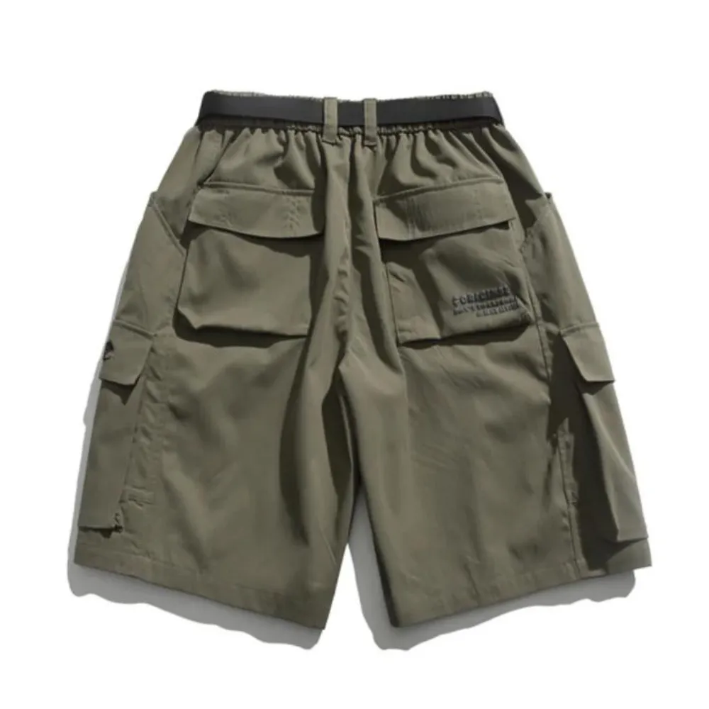 "Japanese Solid Color Cargo" Shorts
