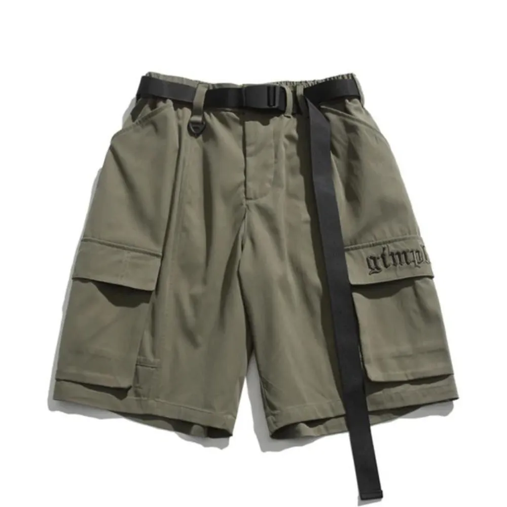"Japanese Solid Color Cargo" Shorts