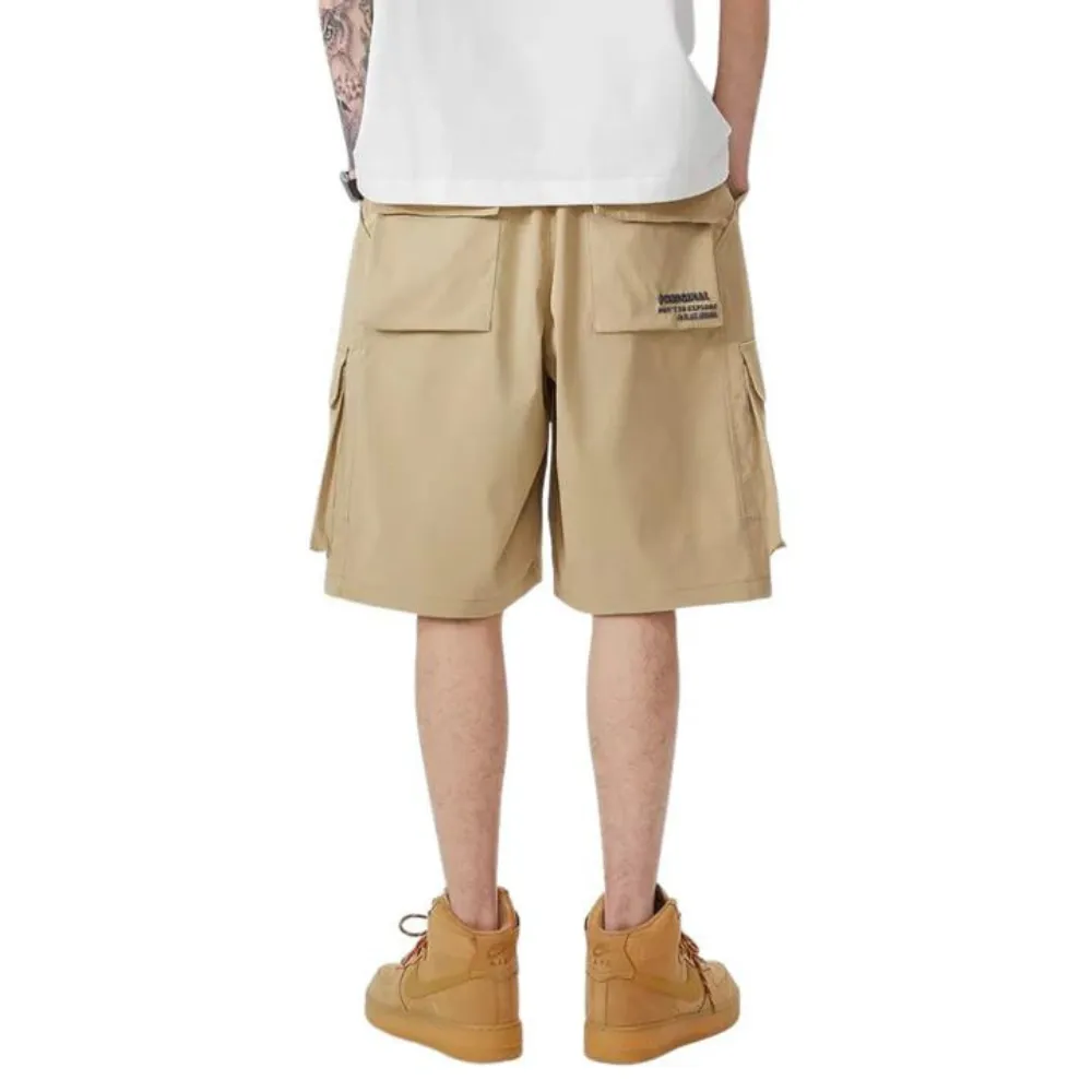 "Japanese Solid Color Cargo" Shorts