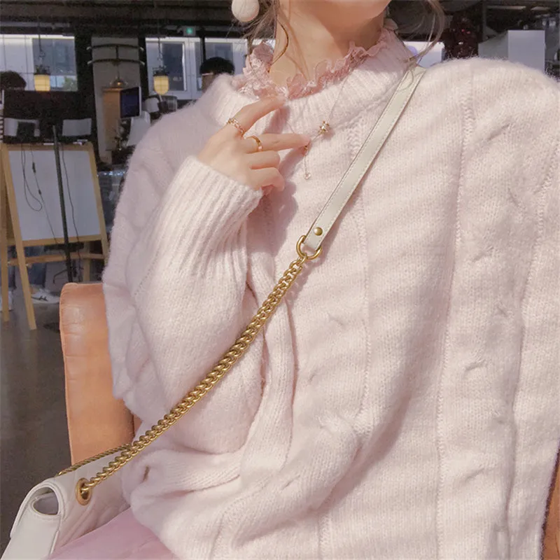 "LIGHT COLORED TWIST" SWEATER N091707