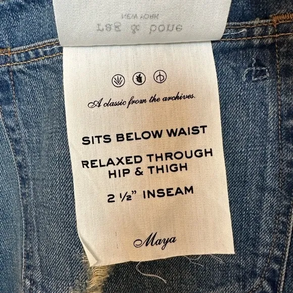 rag &amp; bone Maya High-Rise Distressed Denim Shorts in Rochester 32