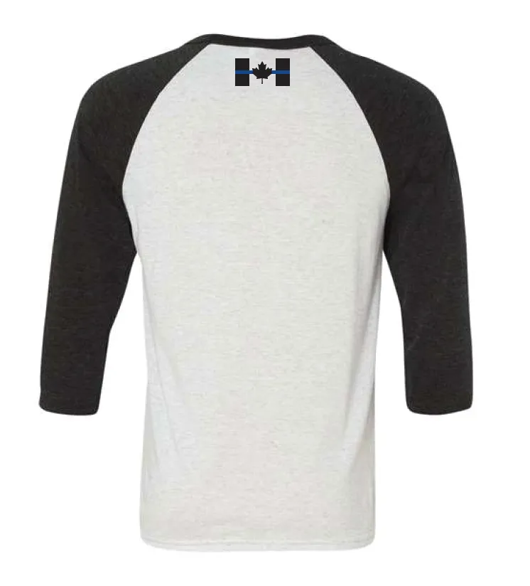Raglan Thin Blue Line (Black/White)