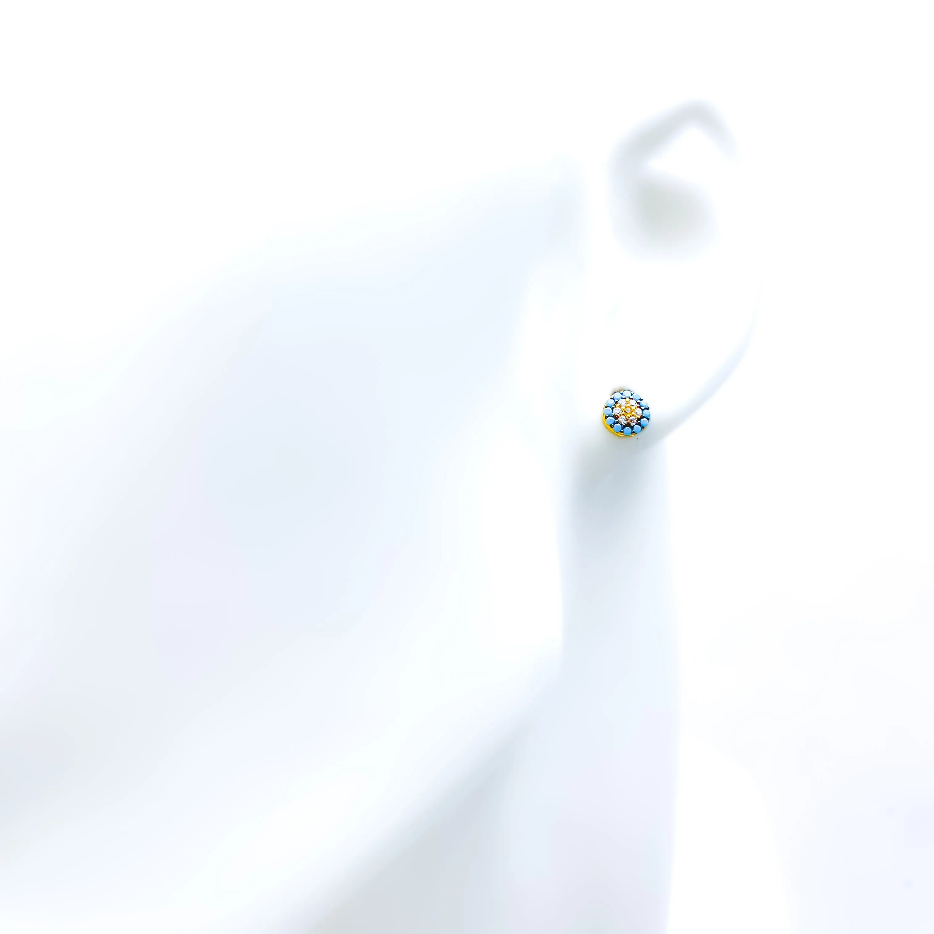 Refined Charming 21k Gold Evil Eye Stone Tops
