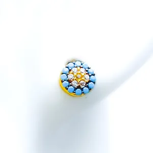 Refined Charming 21k Gold Evil Eye Stone Tops
