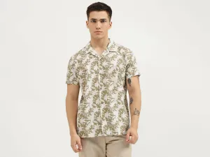 Regular Fit Spread Collar Botanical Print Shirts