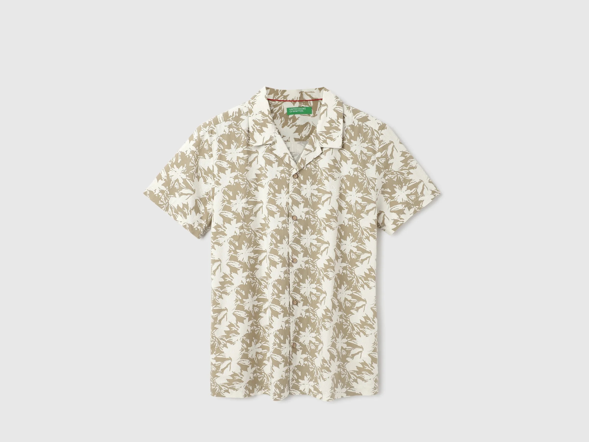 Regular Fit Spread Collar Botanical Print Shirts
