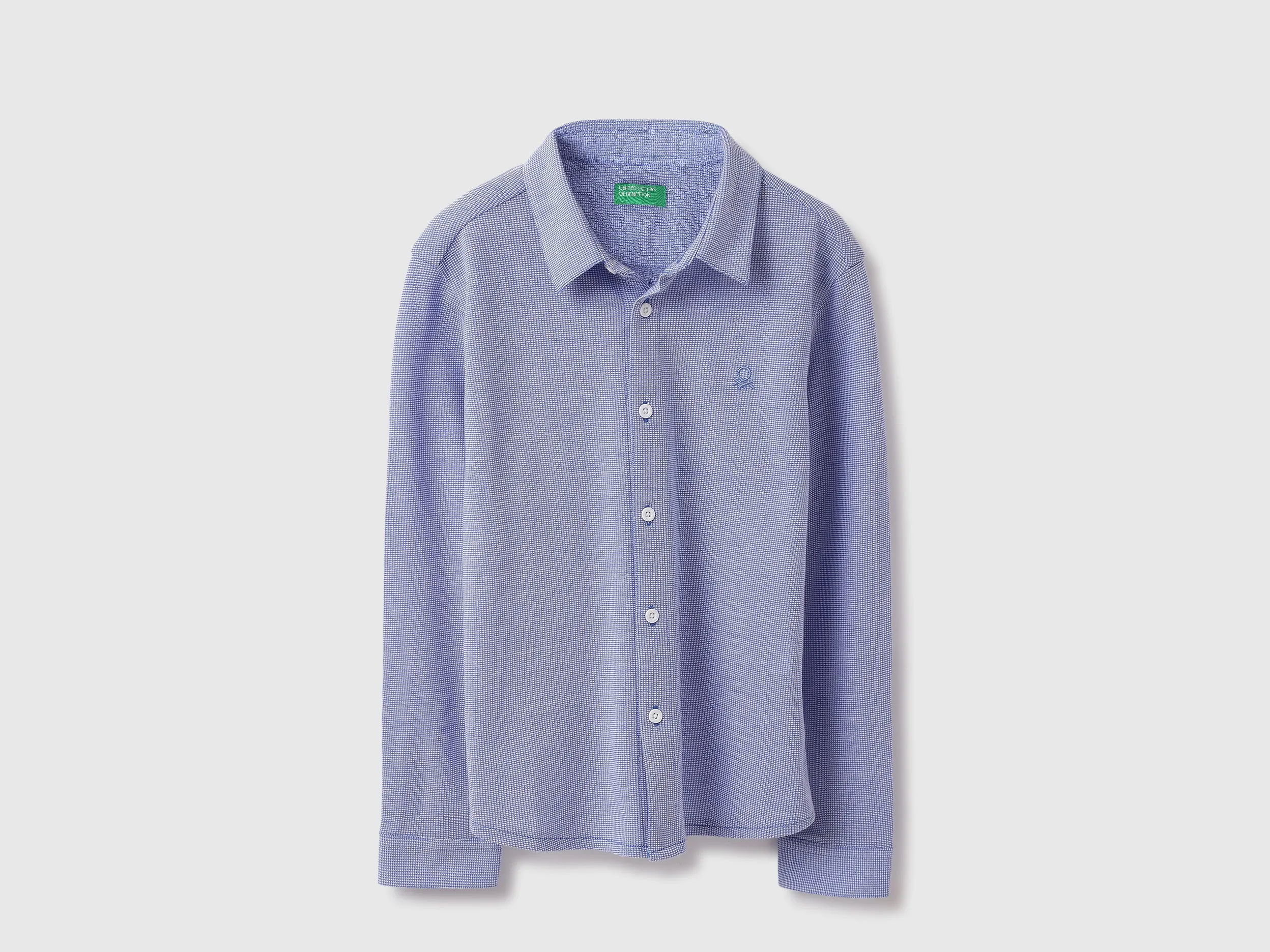 Regular Fit Spread Collar Textured Shirts