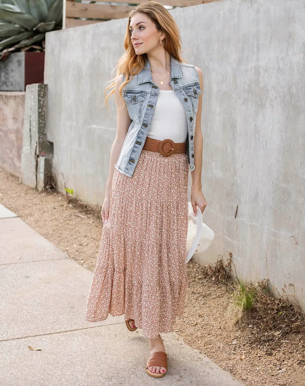 RESTOCK Soft Wash Denim Vest. in Light Wash.