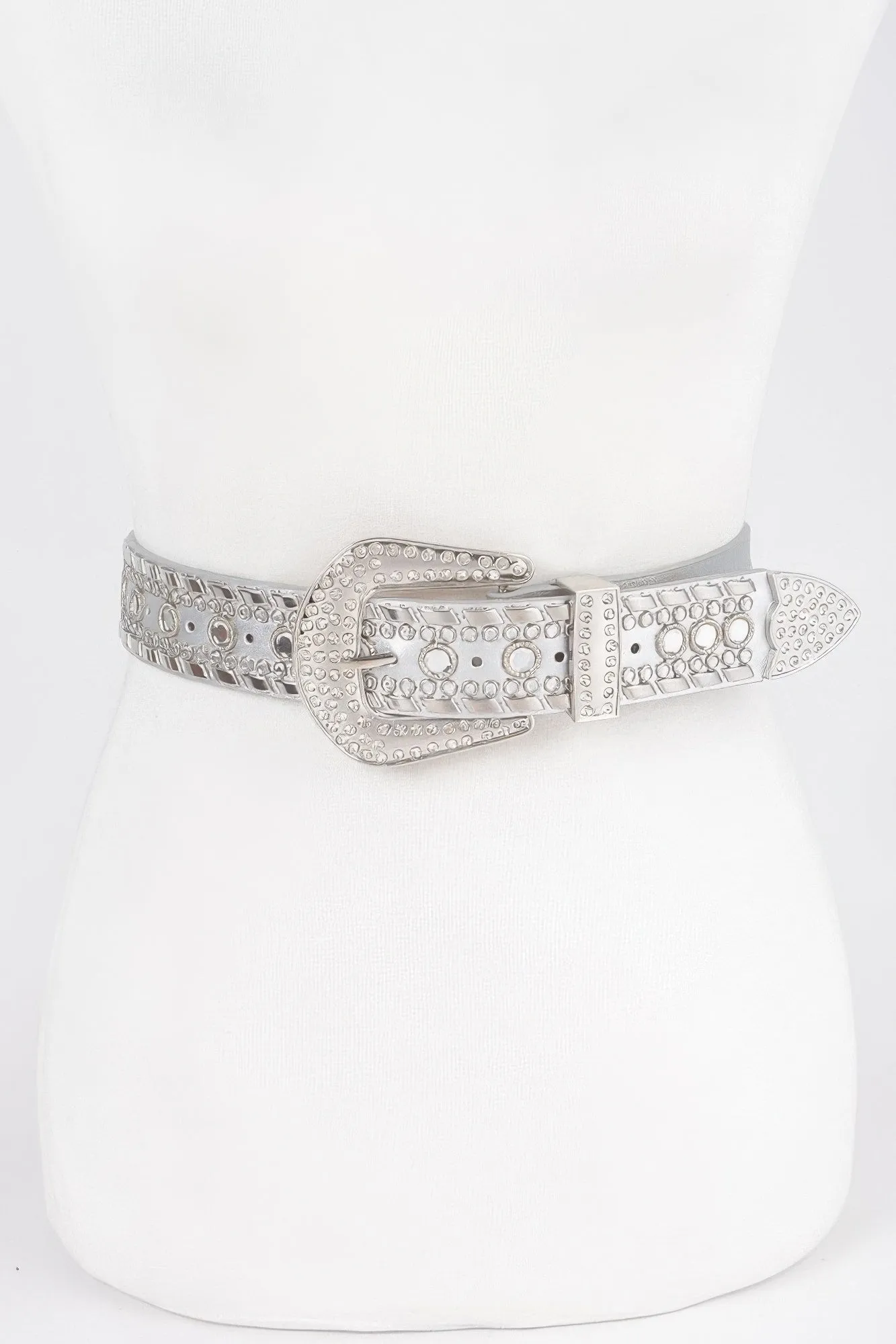 Rhinestone Metal Studded Multi Metal Belt
