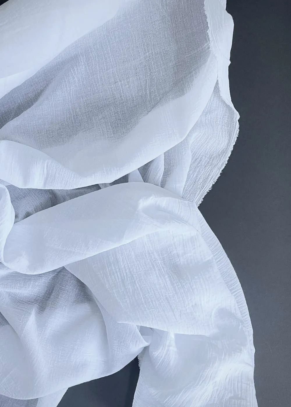 Ripple Cotton Gauze, White