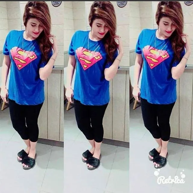 Royal Blue Super Girl Printed T-Shirt For Women
