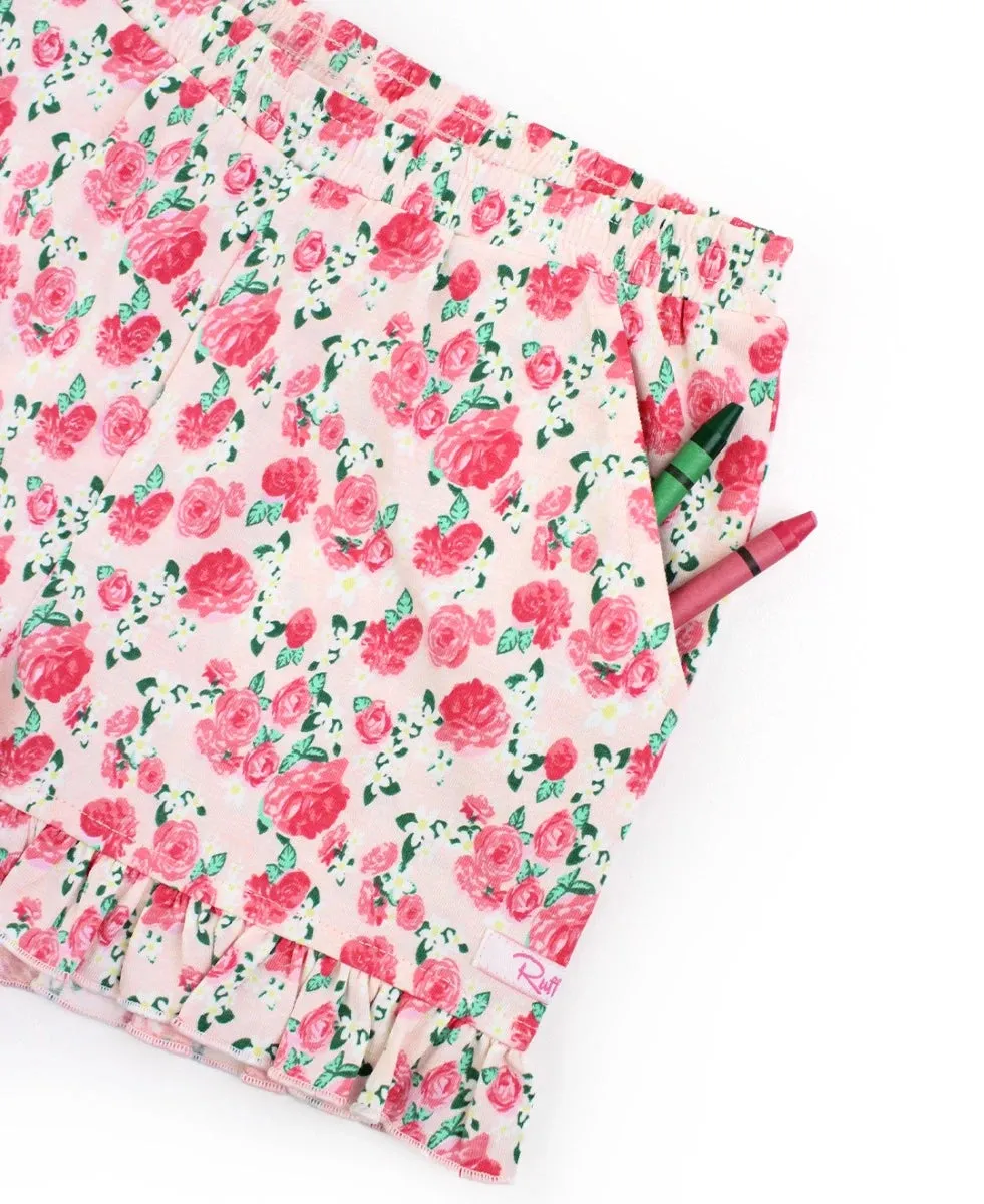 RuffleButts - English Roses Ruffle Knit Bloomer/Shorts