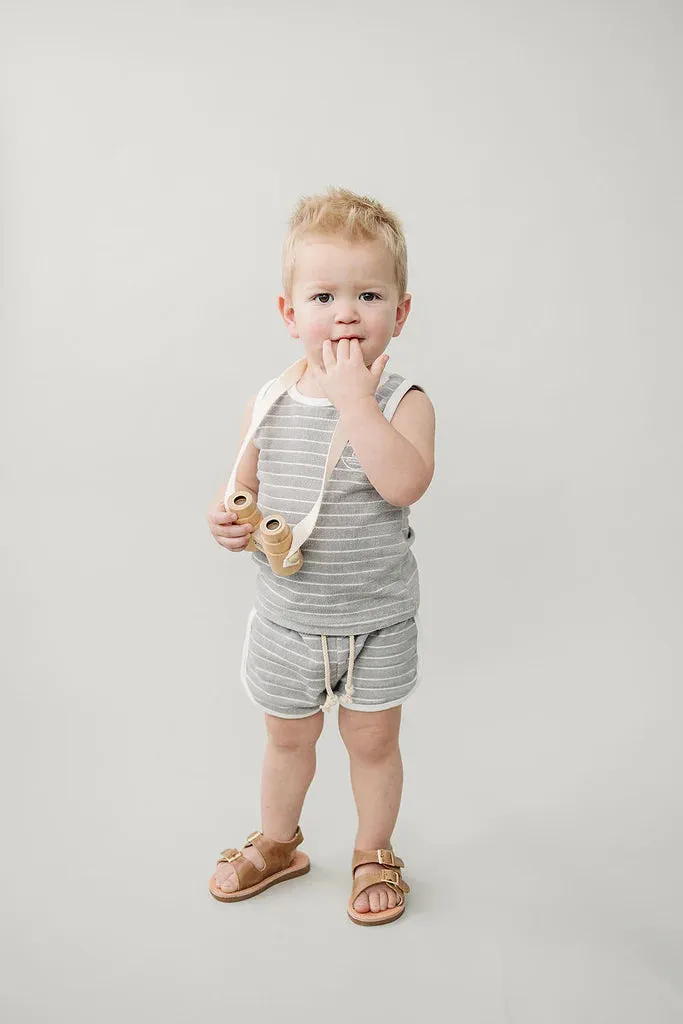 Sail Boat Stripe Terry Cloth Short Set