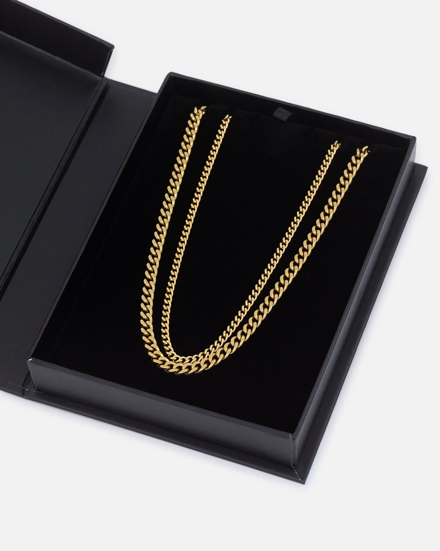 Saint Morta Duo Cuban Chain Set Gold