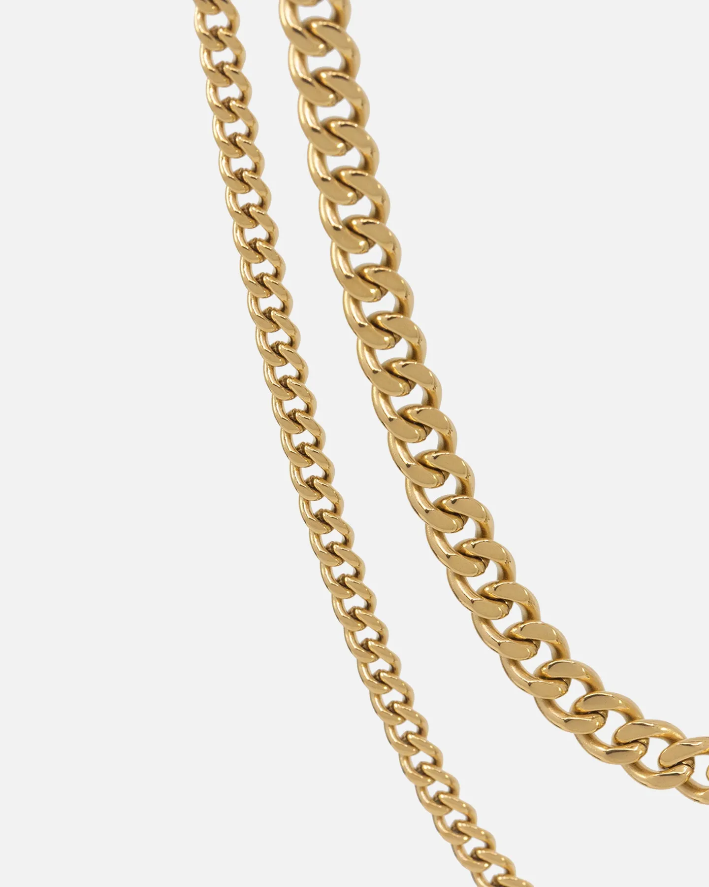 Saint Morta Duo Cuban Chain Set Gold