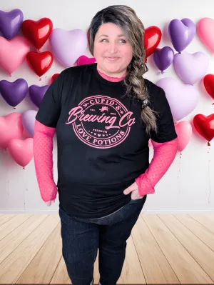 SALE- Cupid's Potion Brewing Tee on Black