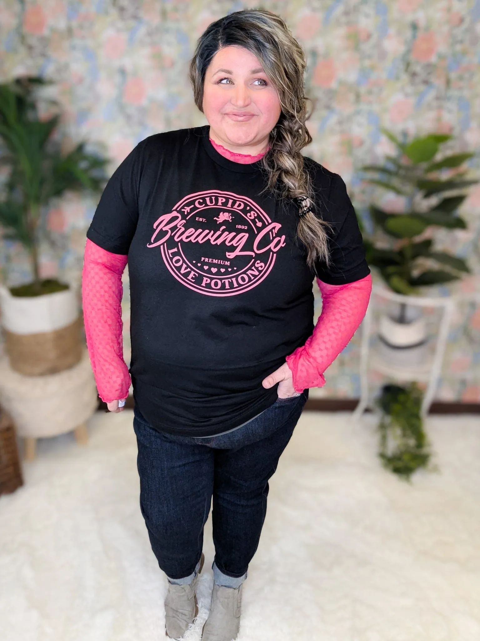 SALE- Cupid's Potion Brewing Tee on Black