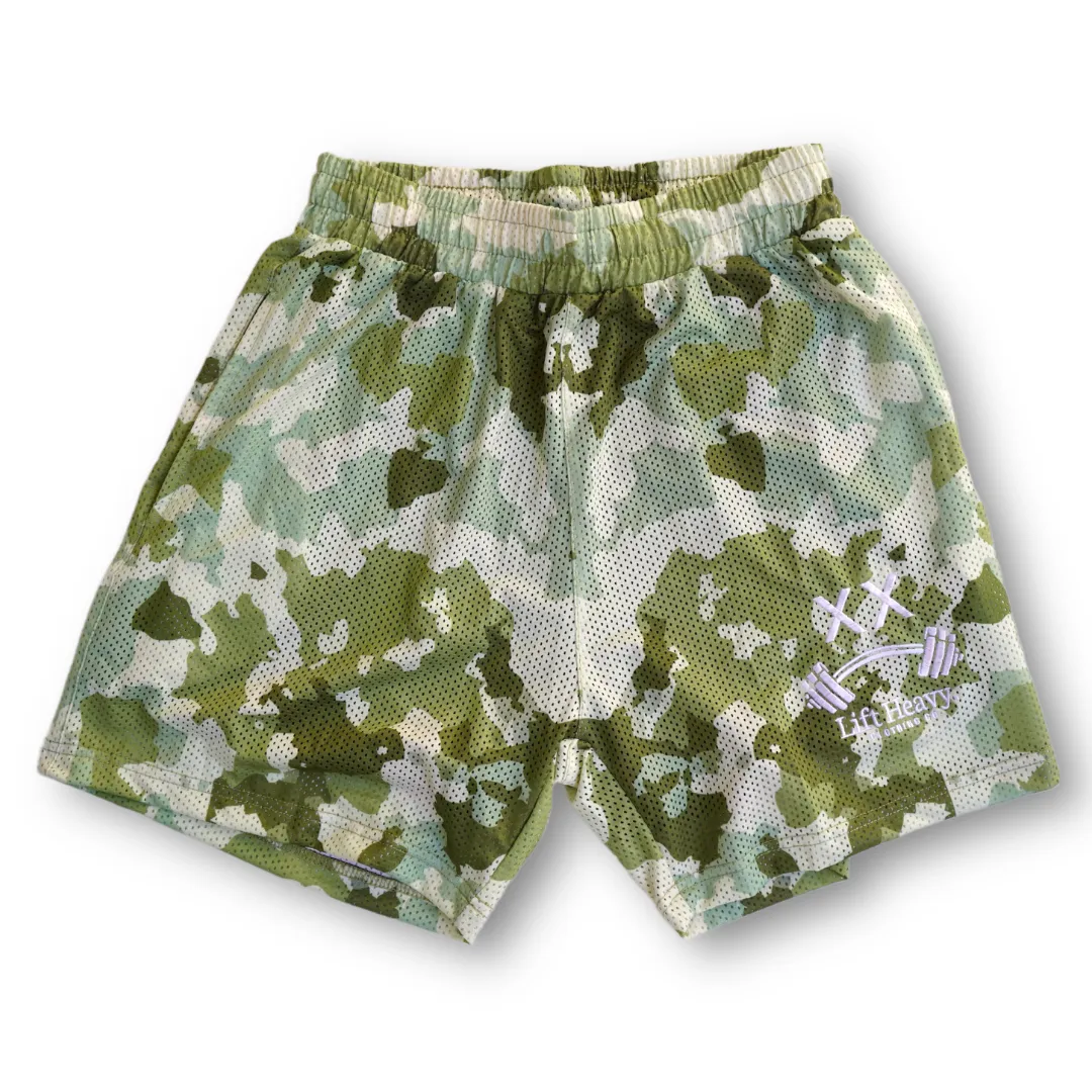 SAND CAMO MESH SHORTS