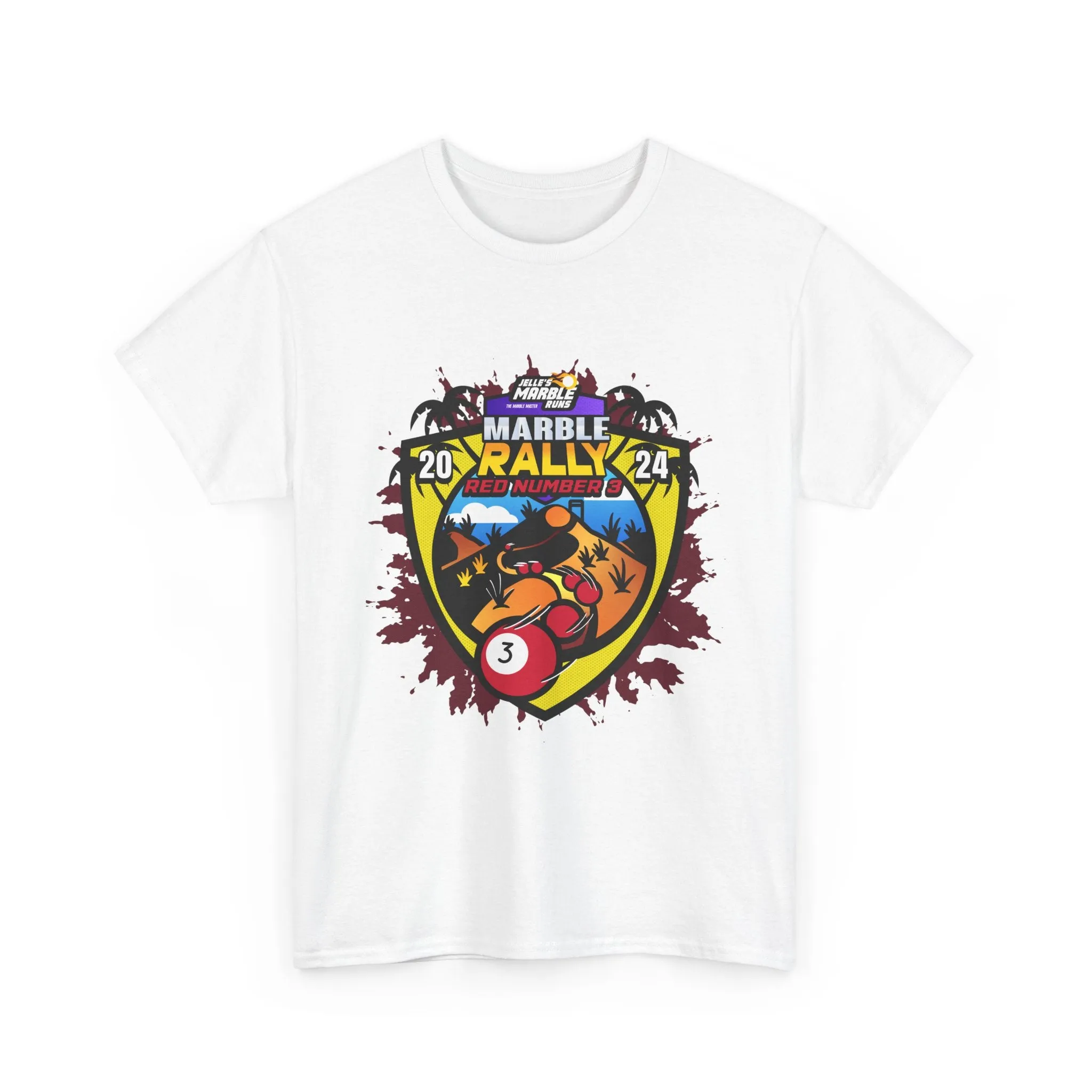 Sand Marble Rally 2024 - Red Number 3 Heavy Cotton™ Tee