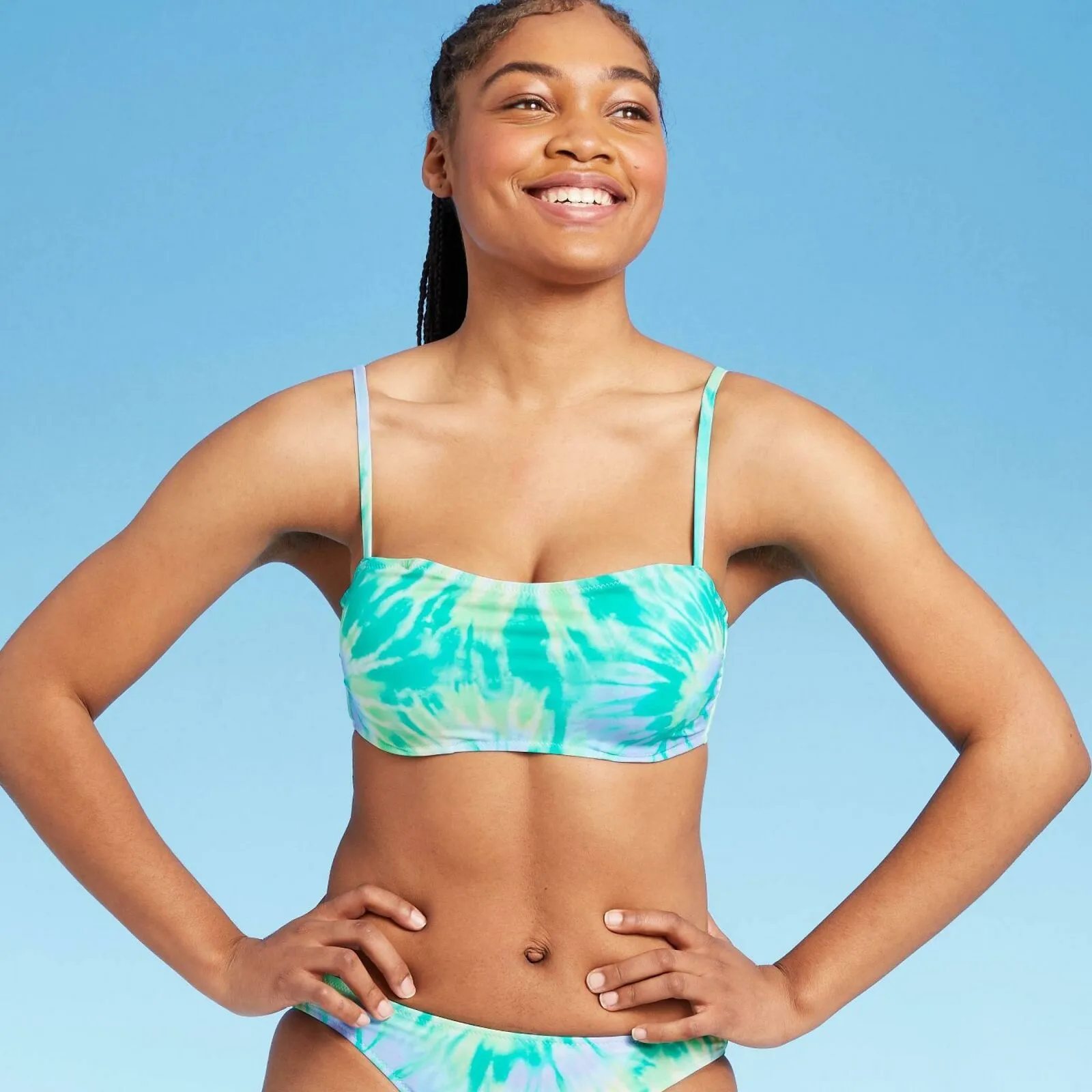 Shade & Shore Women's Tie Dye Light Lift Bralette Bikini Swim Top