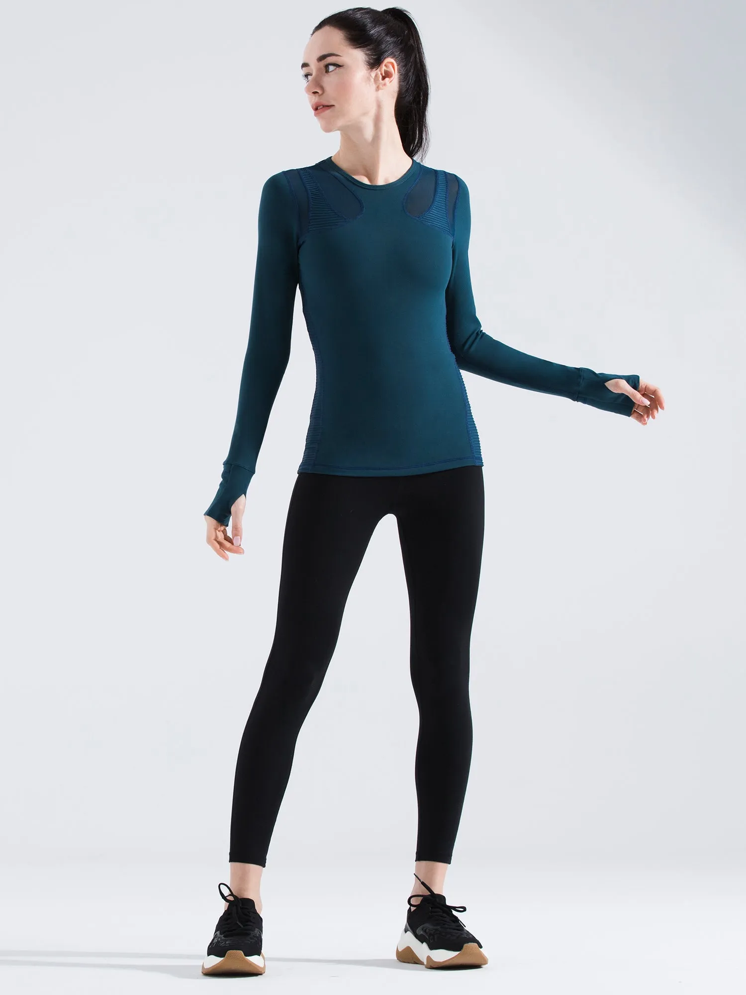 SHAPED PANEL TEE, LAKE