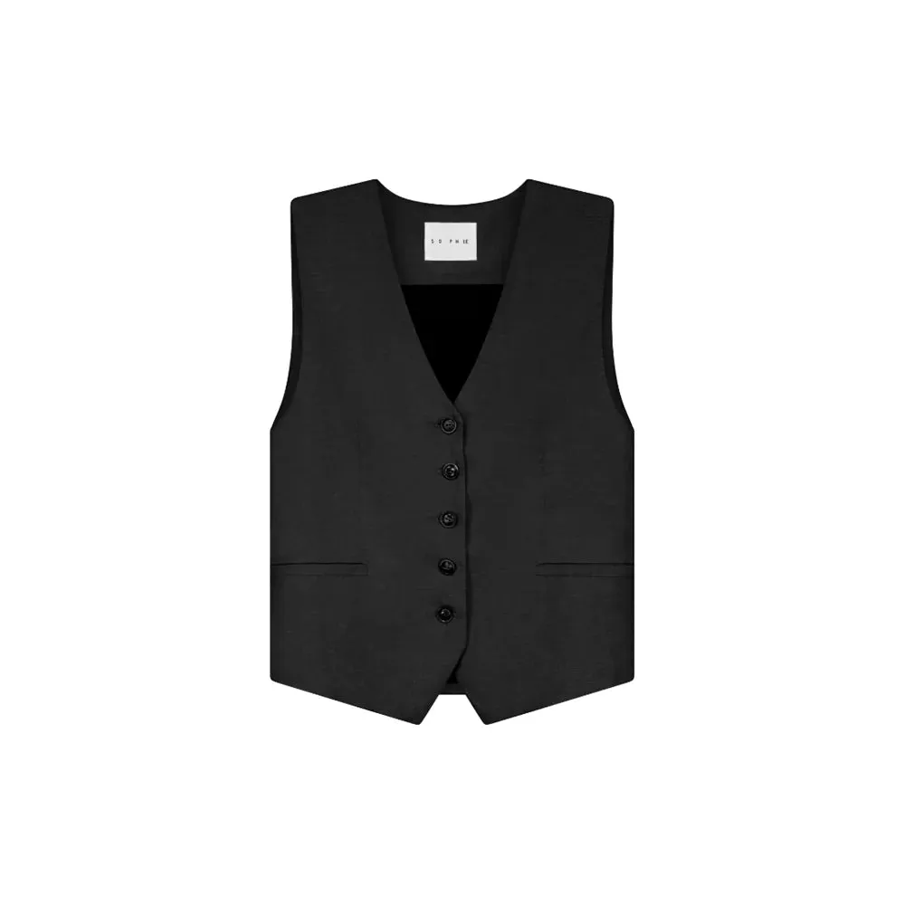 She Ties Waistcoat | Black
