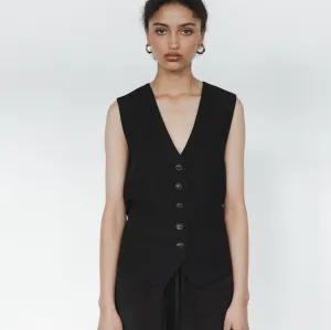 She Ties Waistcoat | Black