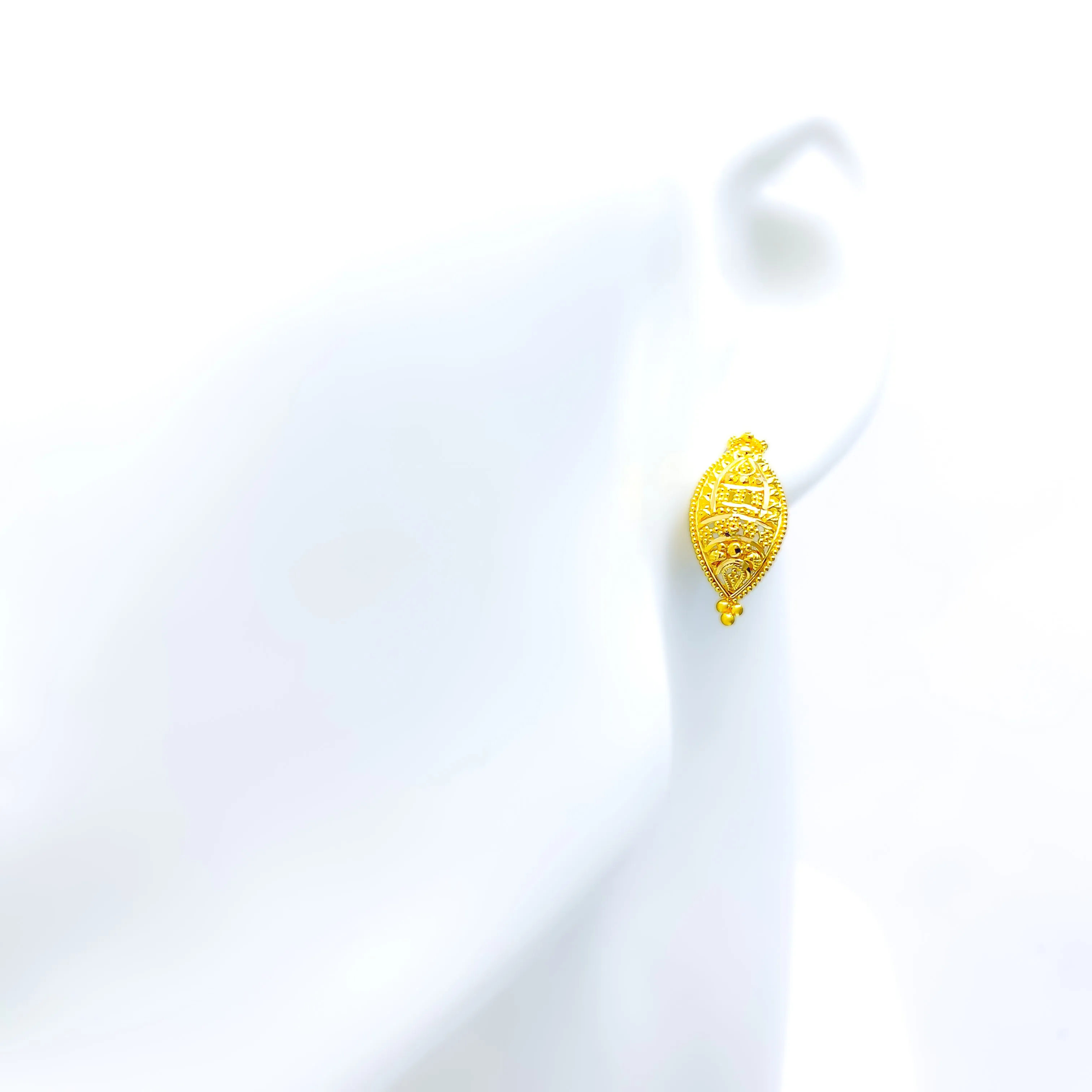 Shimmering Marquise 22k Gold Earrings