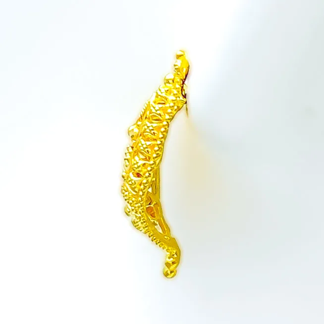 Shimmering Marquise 22k Gold Earrings