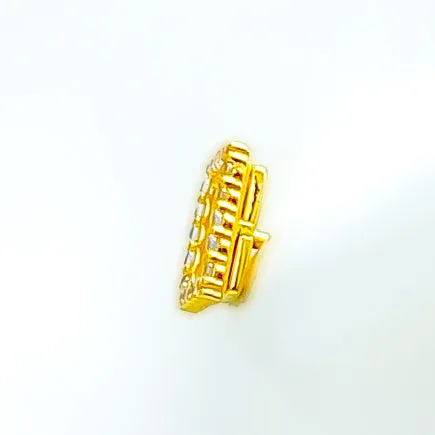 Shiny Trendy 21k Gold CZ Earrings