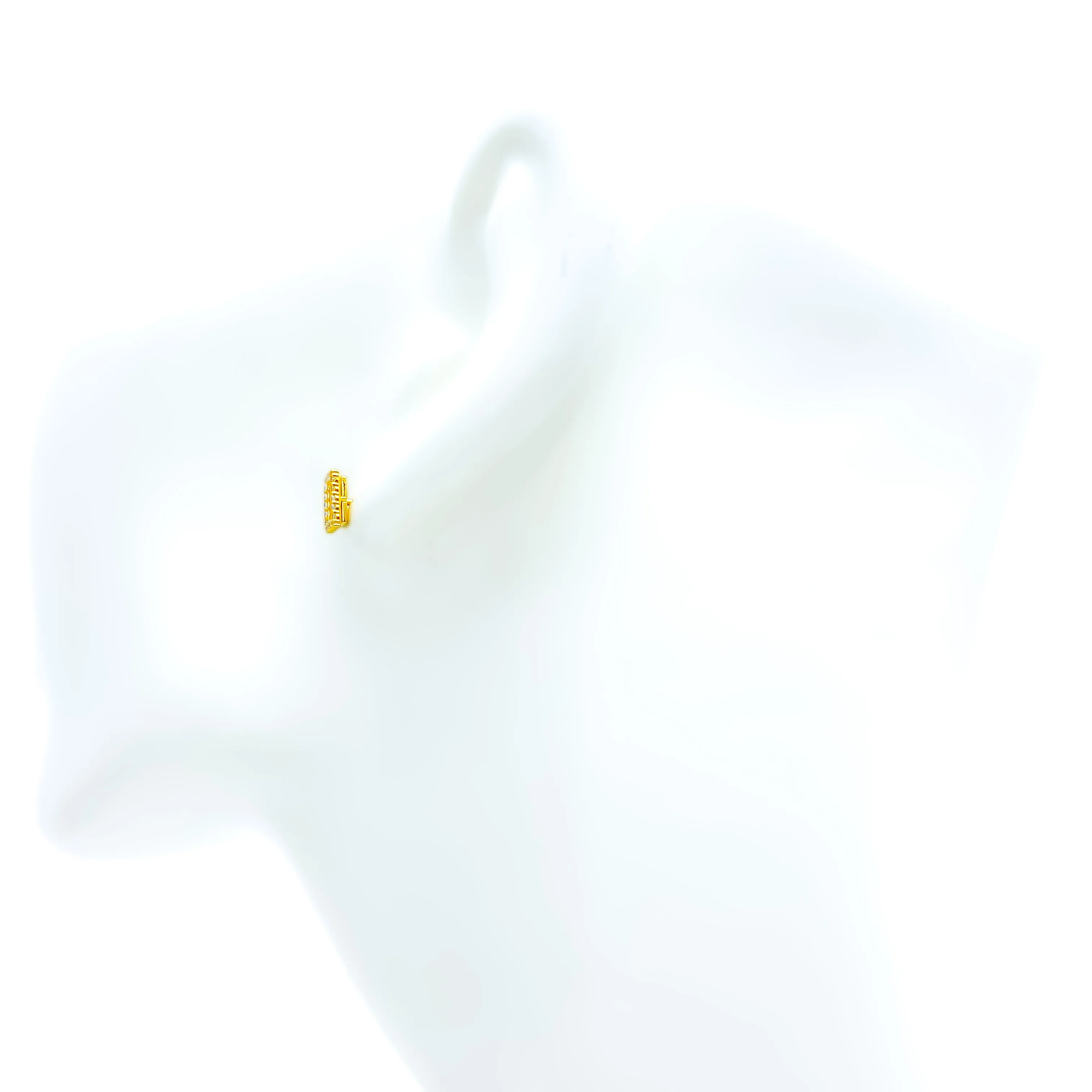 Shiny Trendy 21k Gold CZ Earrings