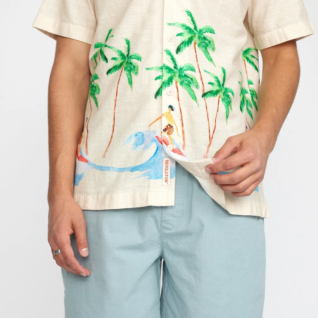 Short-sleeved Cuban Shirt / 3104 - Offwhite