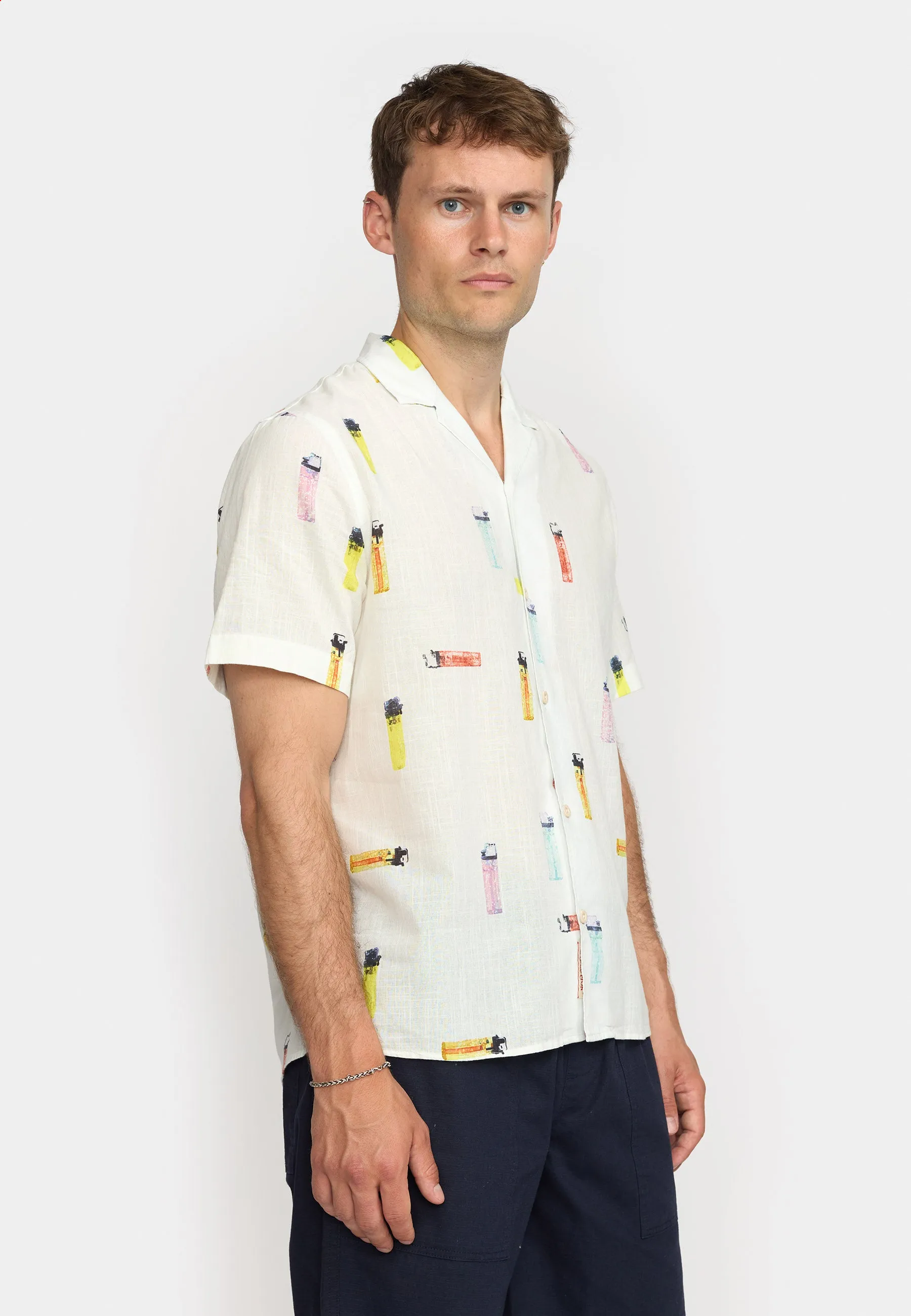 Short-sleeved Cuban Shirt / 3170 - Offwhite
