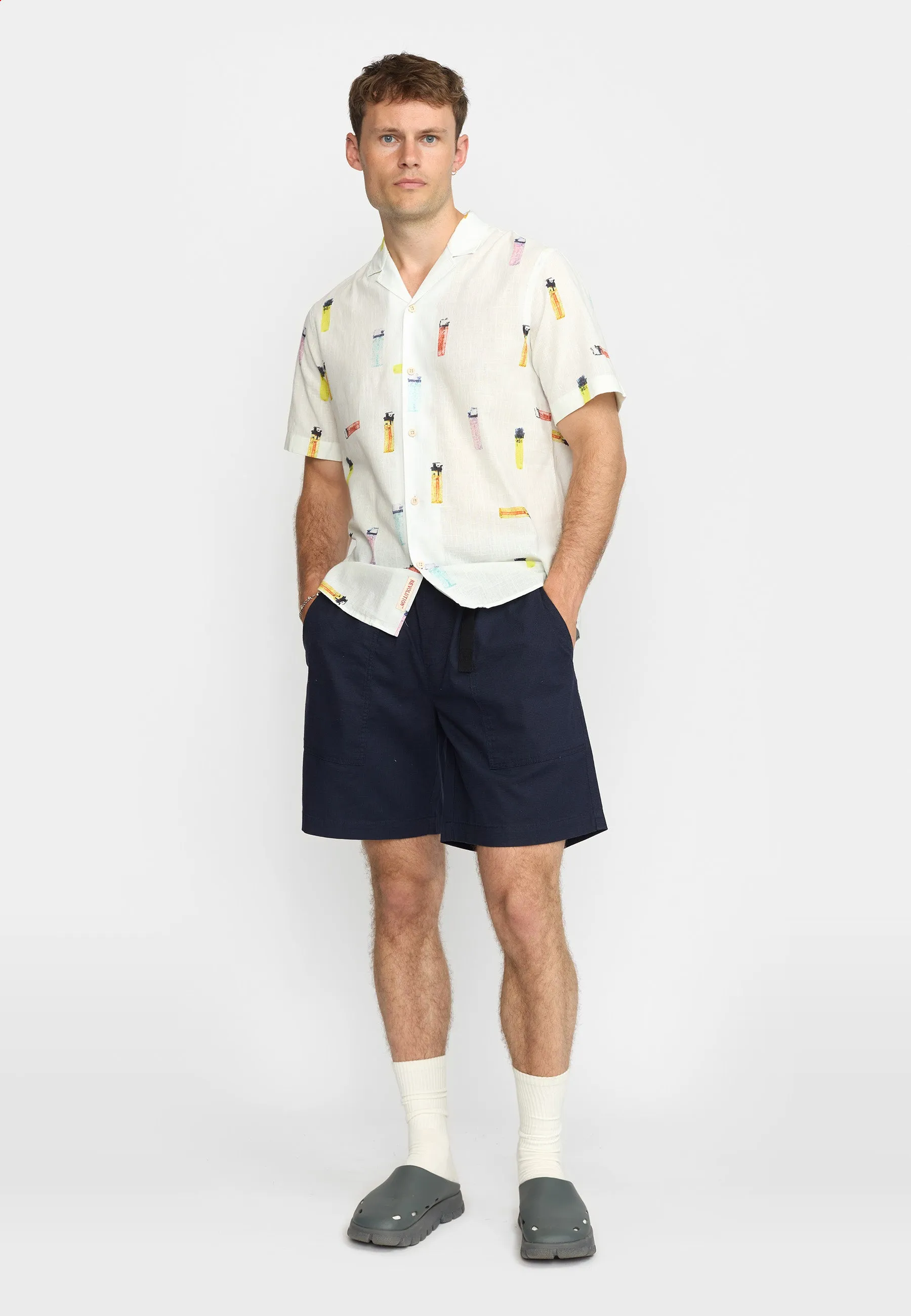 Short-sleeved Cuban Shirt / 3170 - Offwhite