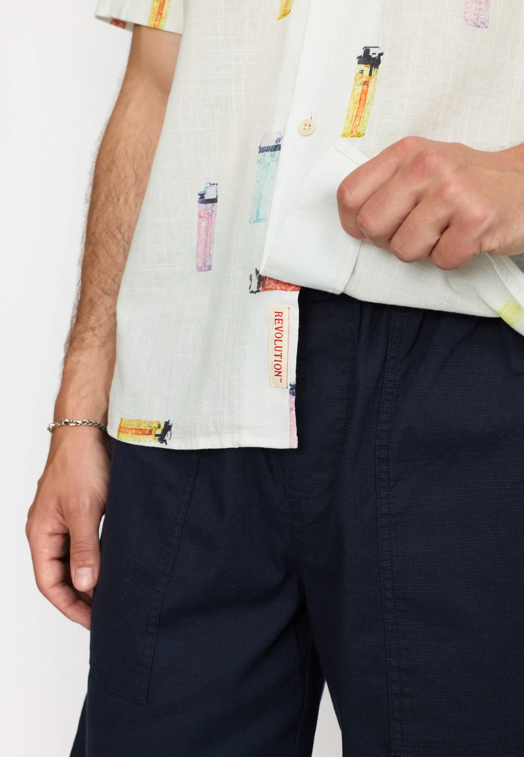 Short-sleeved Cuban Shirt / 3170 - Offwhite