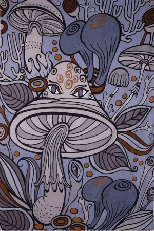 Shroom Teacher Grey Tapestry