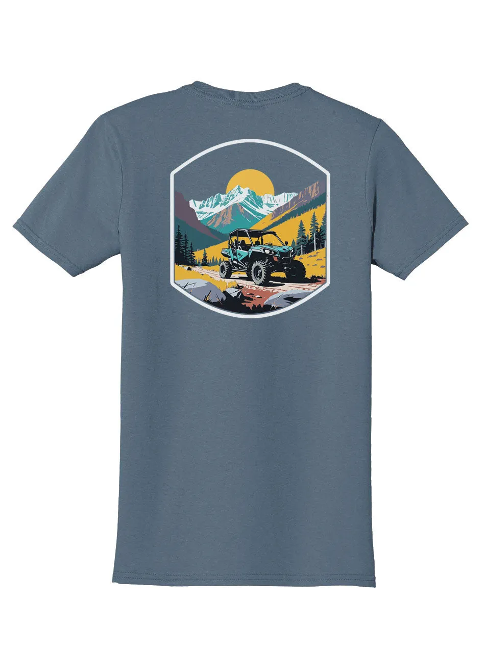 Side by Side Back Print with Pocket Print T-Shirt