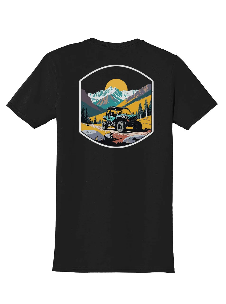 Side by Side Back Print with Pocket Print T-Shirt