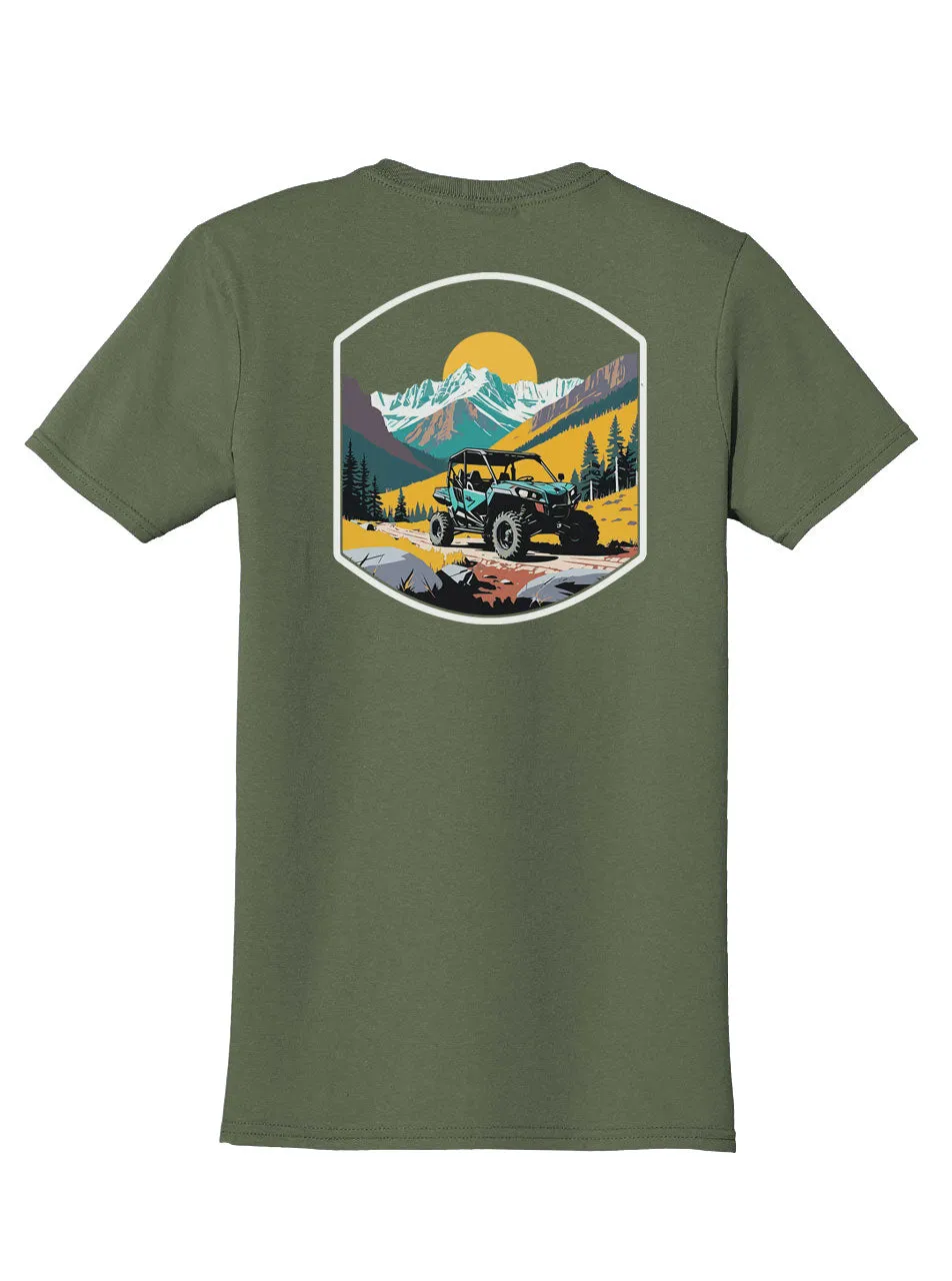 Side by Side Back Print with Pocket Print T-Shirt