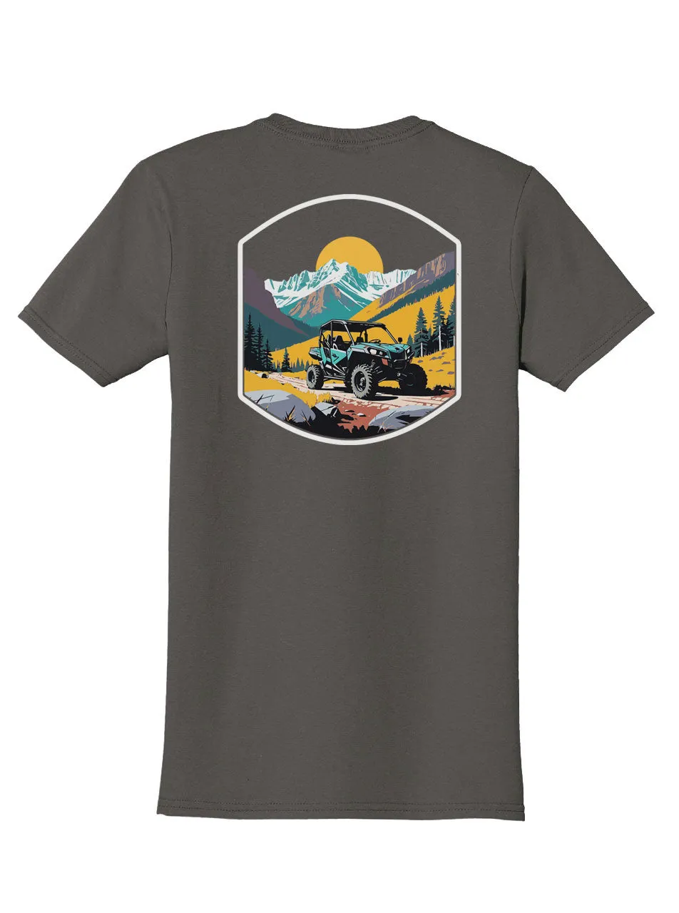 Side by Side Back Print with Pocket Print T-Shirt