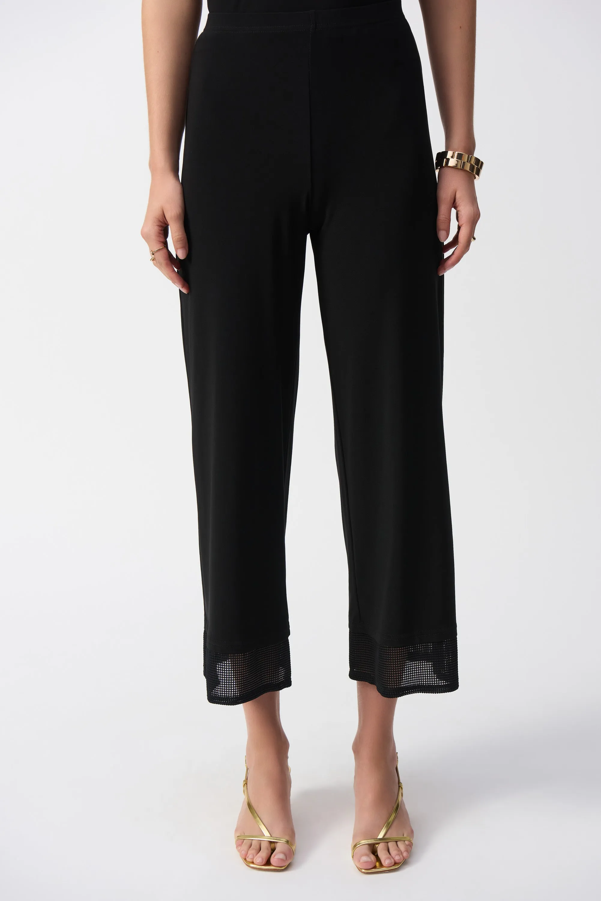 Silky Knit Culotte with Mesh detail-  Joseph Ribkoff