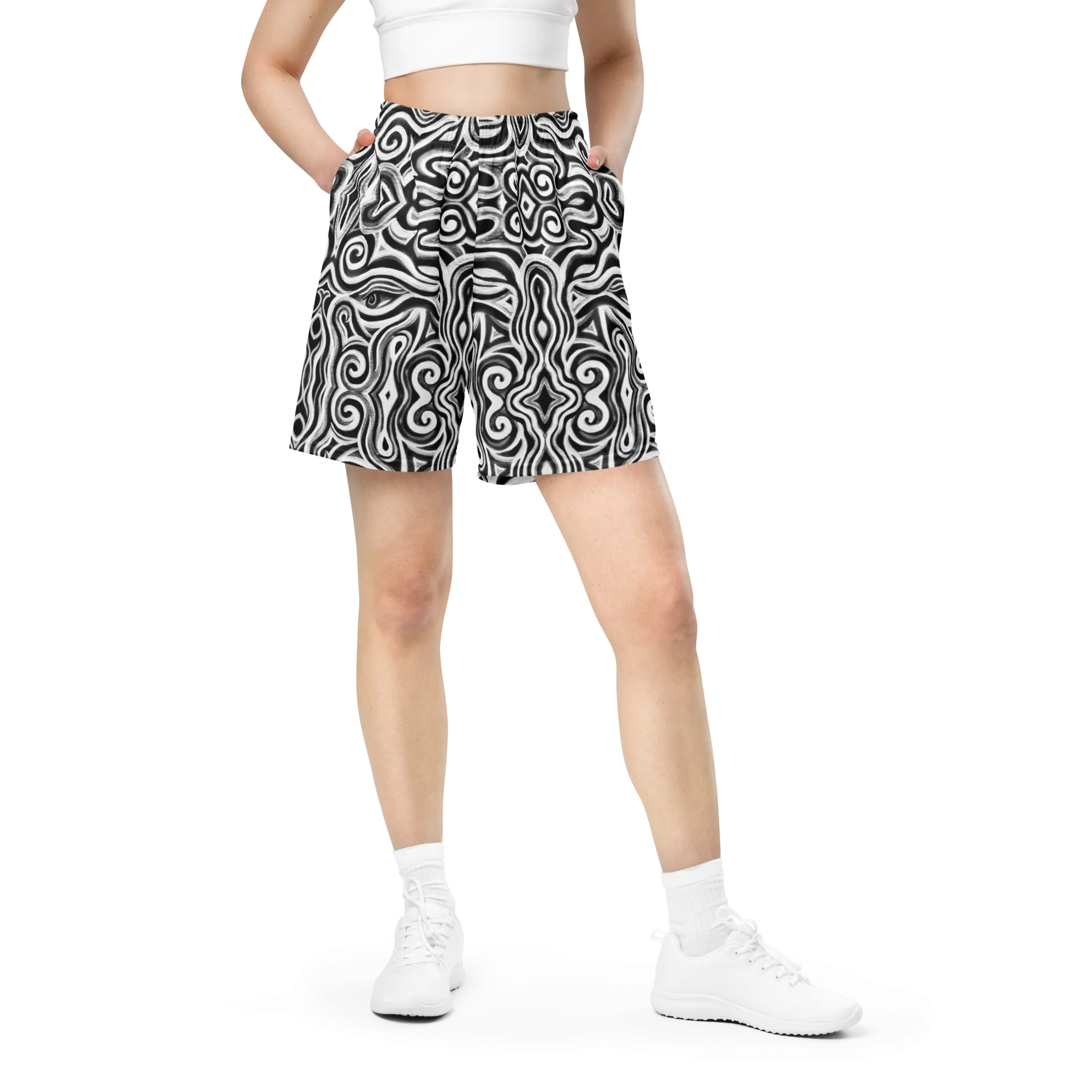 Soft Athletic Shorts (100% Recycled Material)- "Time Travel" Design