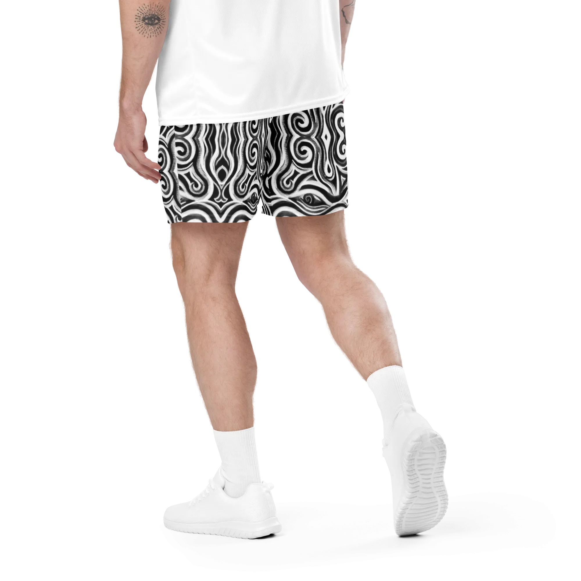 Soft Athletic Shorts (100% Recycled Material)- "Time Travel" Design