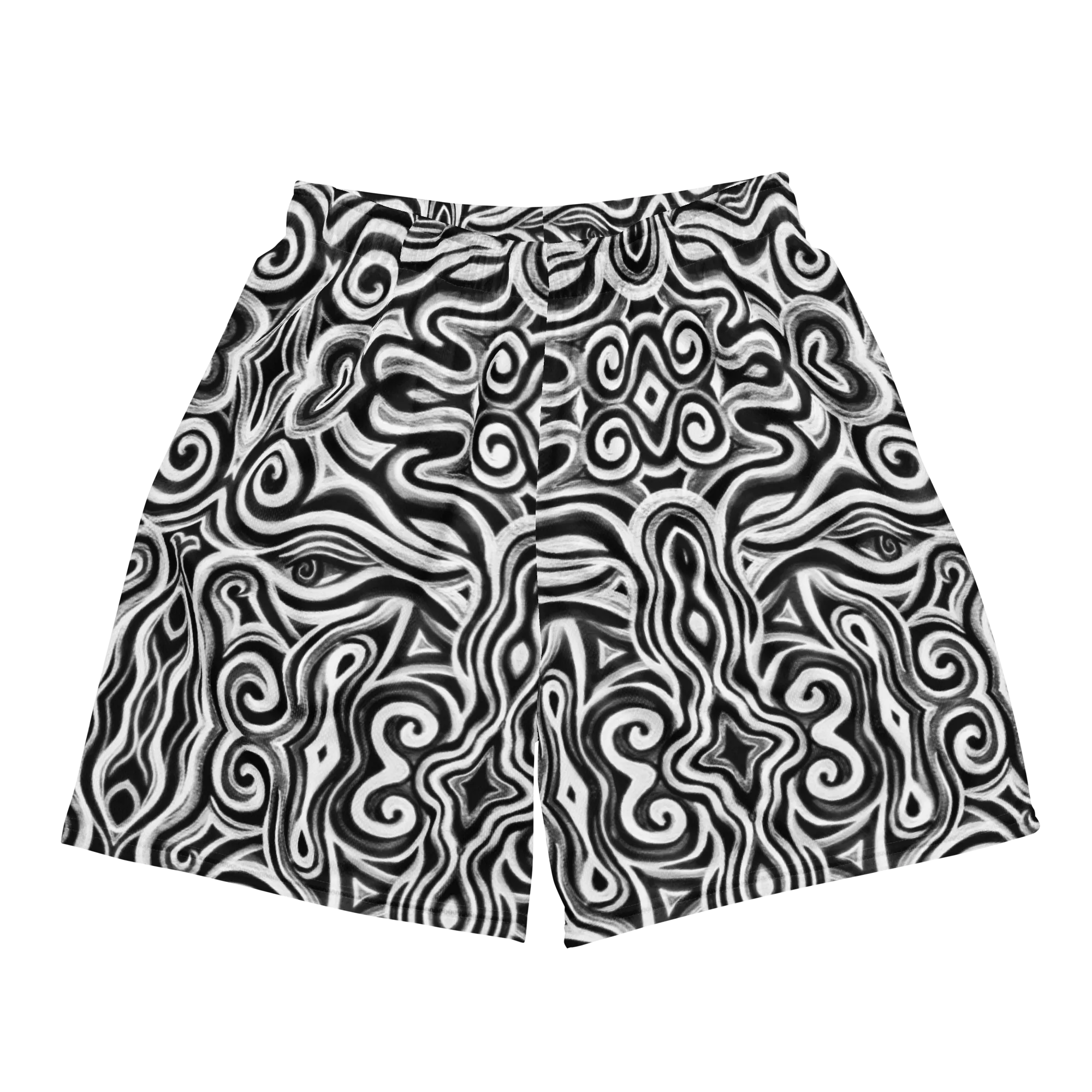 Soft Athletic Shorts (100% Recycled Material)- "Time Travel" Design