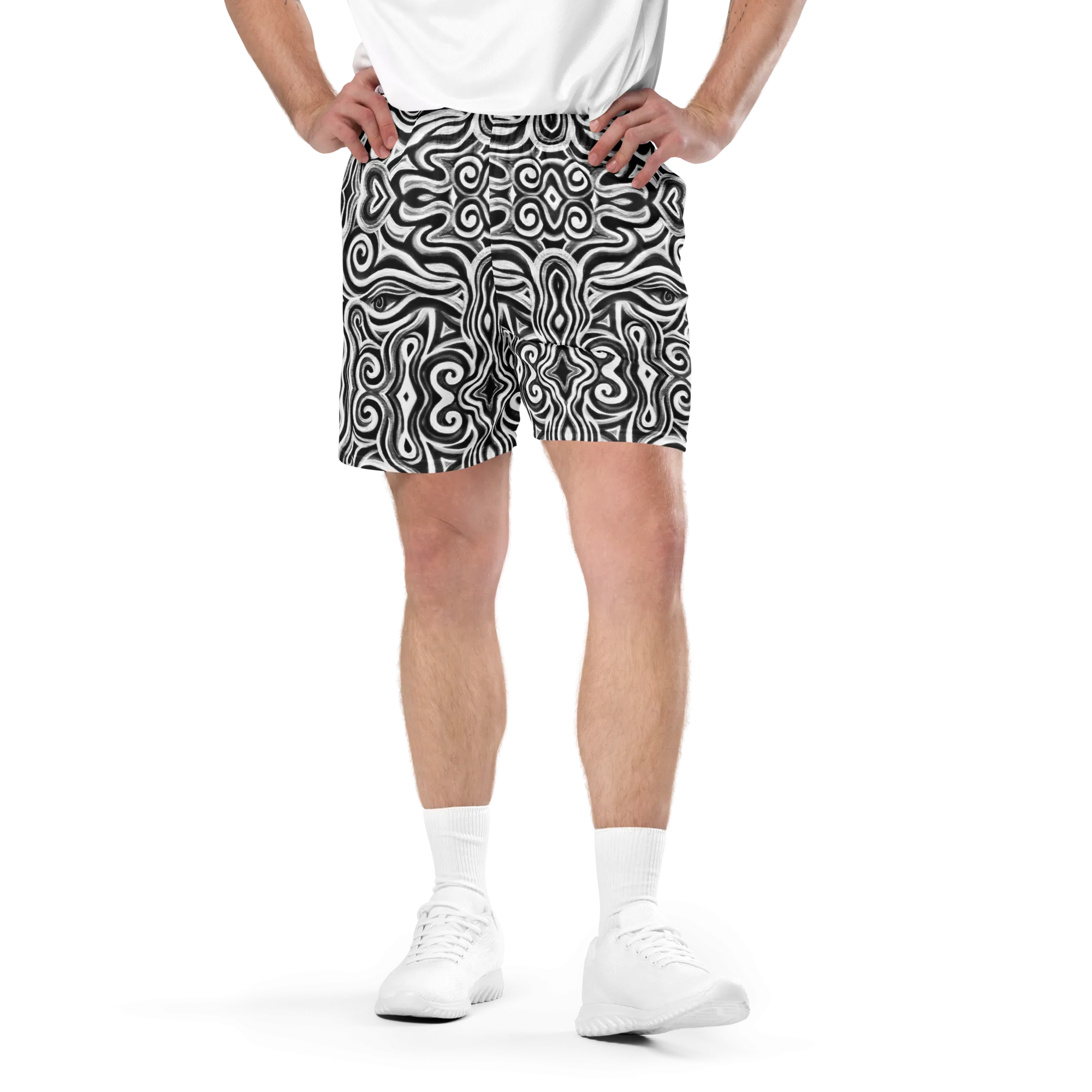 Soft Athletic Shorts (100% Recycled Material)- "Time Travel" Design