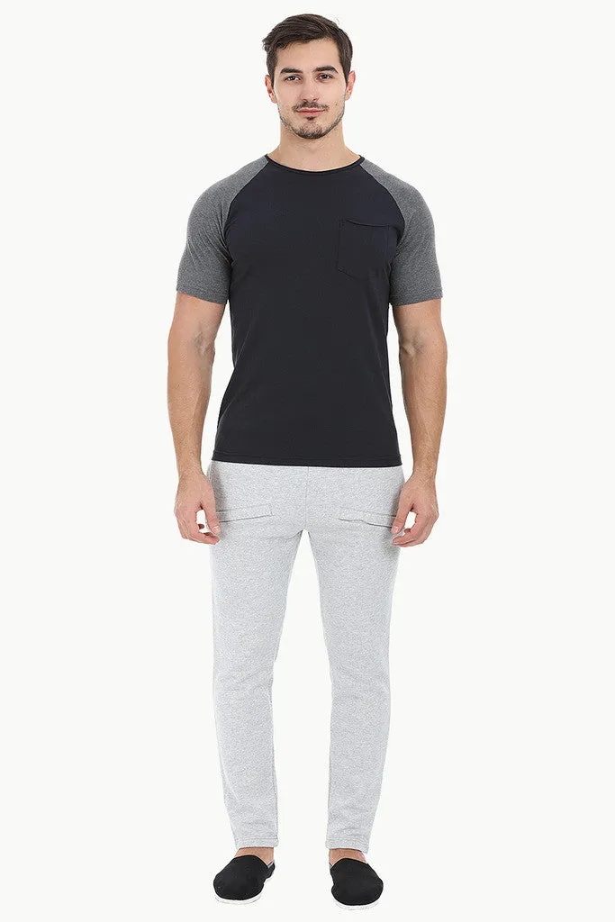 Soft Contrast Color Block Raglan Tee