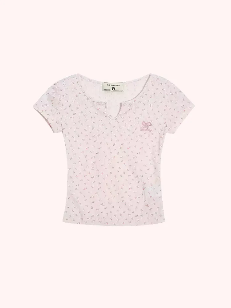 Soft Floral Ribbon Top