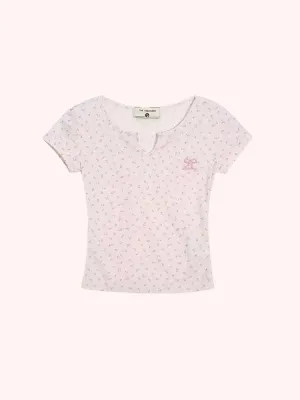 Soft Floral Ribbon Top